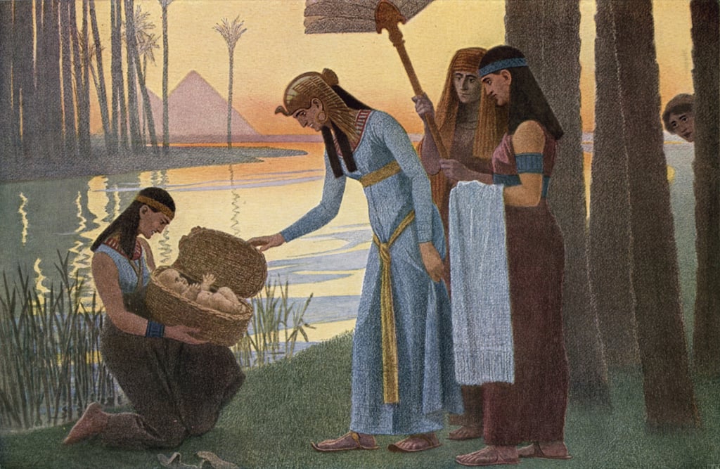 Entdeckung des Babys Moses in den Binsen in Ägypten